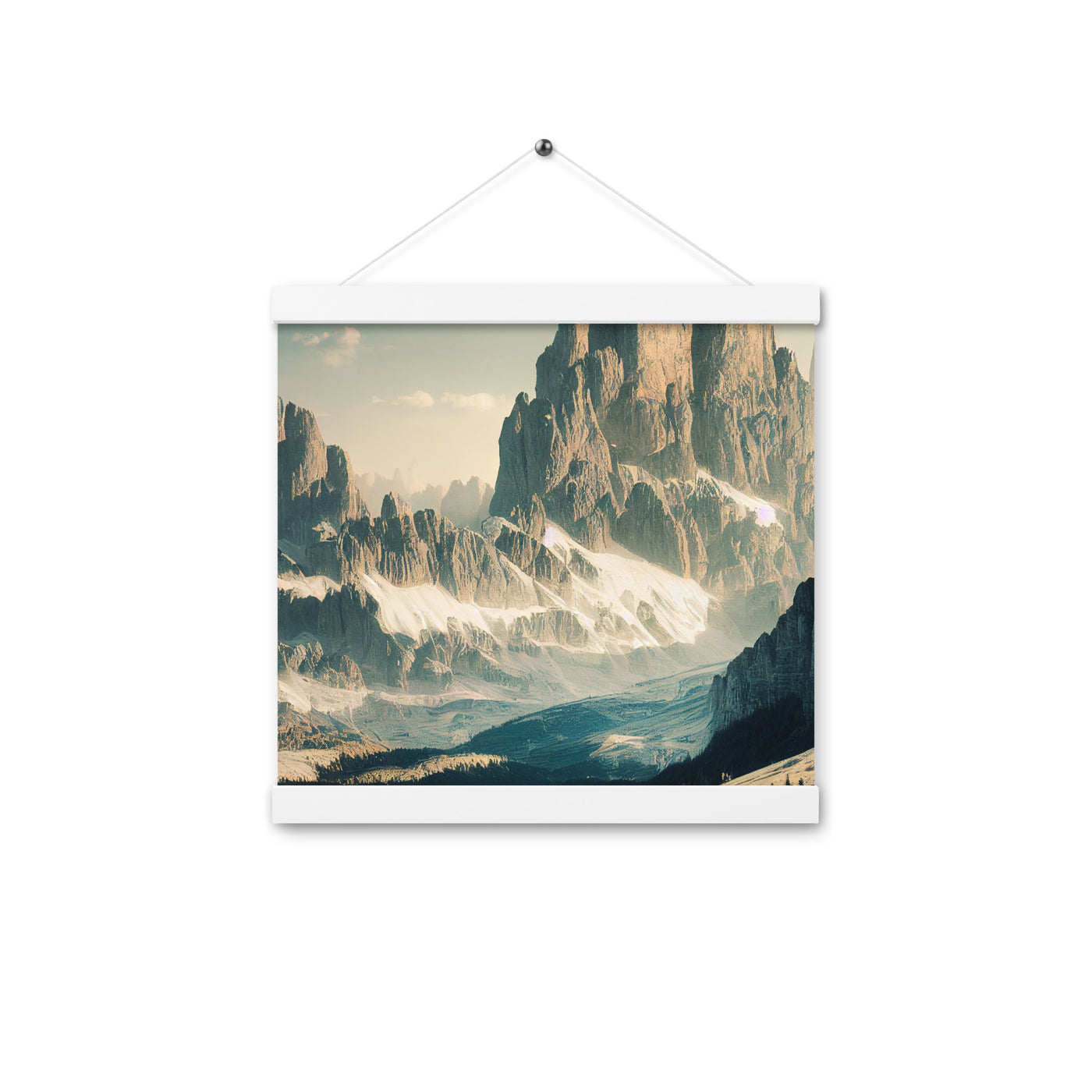 Dolomiten - Landschaftsmalerei - Premium Poster mit Aufhängung berge xxx 30.5 x 30.5 cm