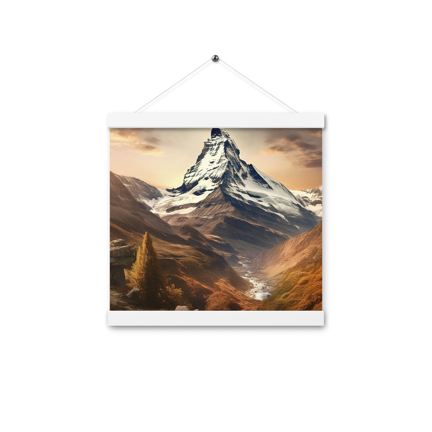 Matterhorn - Epische Malerei - Landschaft - Premium Poster mit Aufhängung berge xxx 30.5 x 30.5 cm