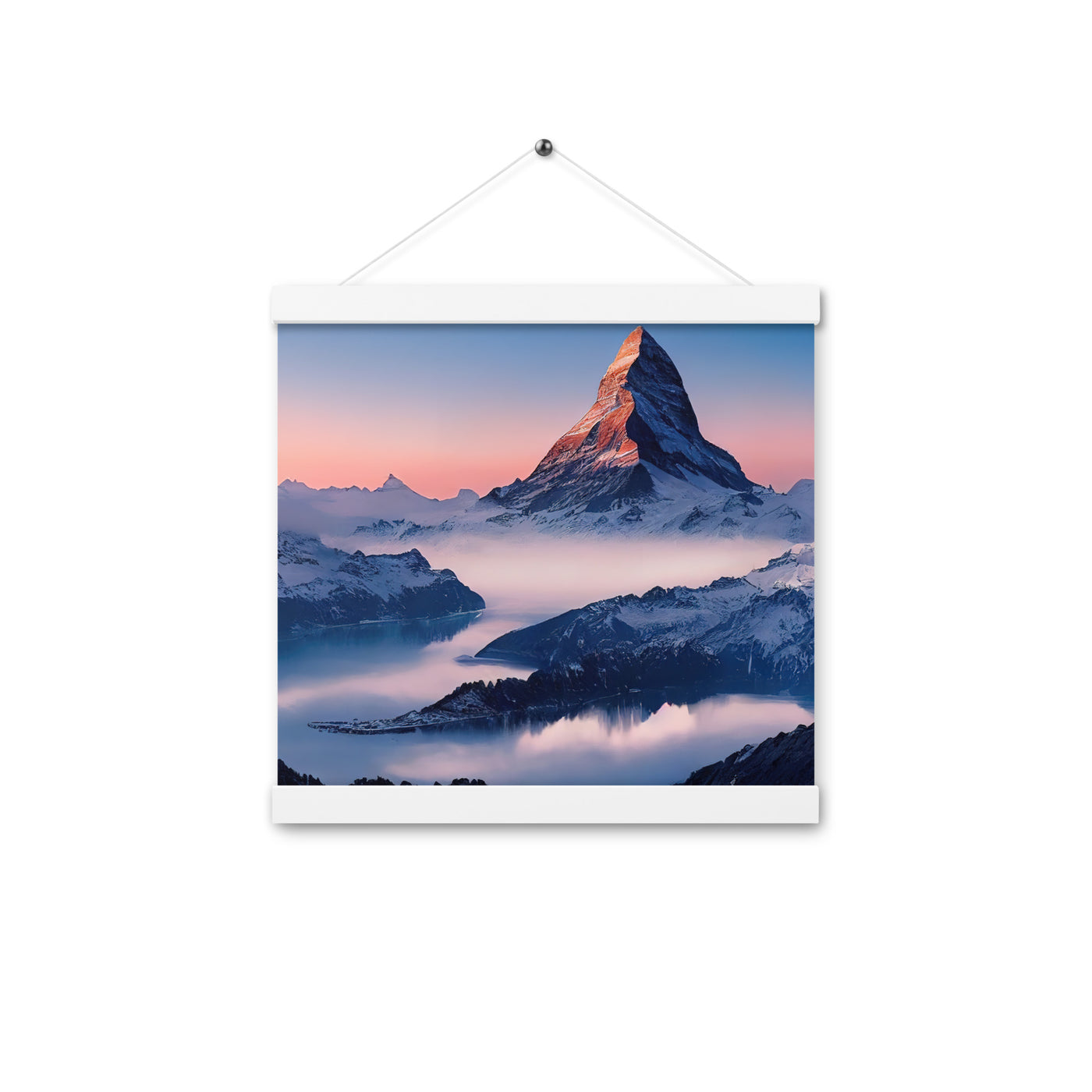 Matternhorn - Nebel - Berglandschaft - Malerei - Premium Poster mit Aufhängung berge xxx 30.5 x 30.5 cm