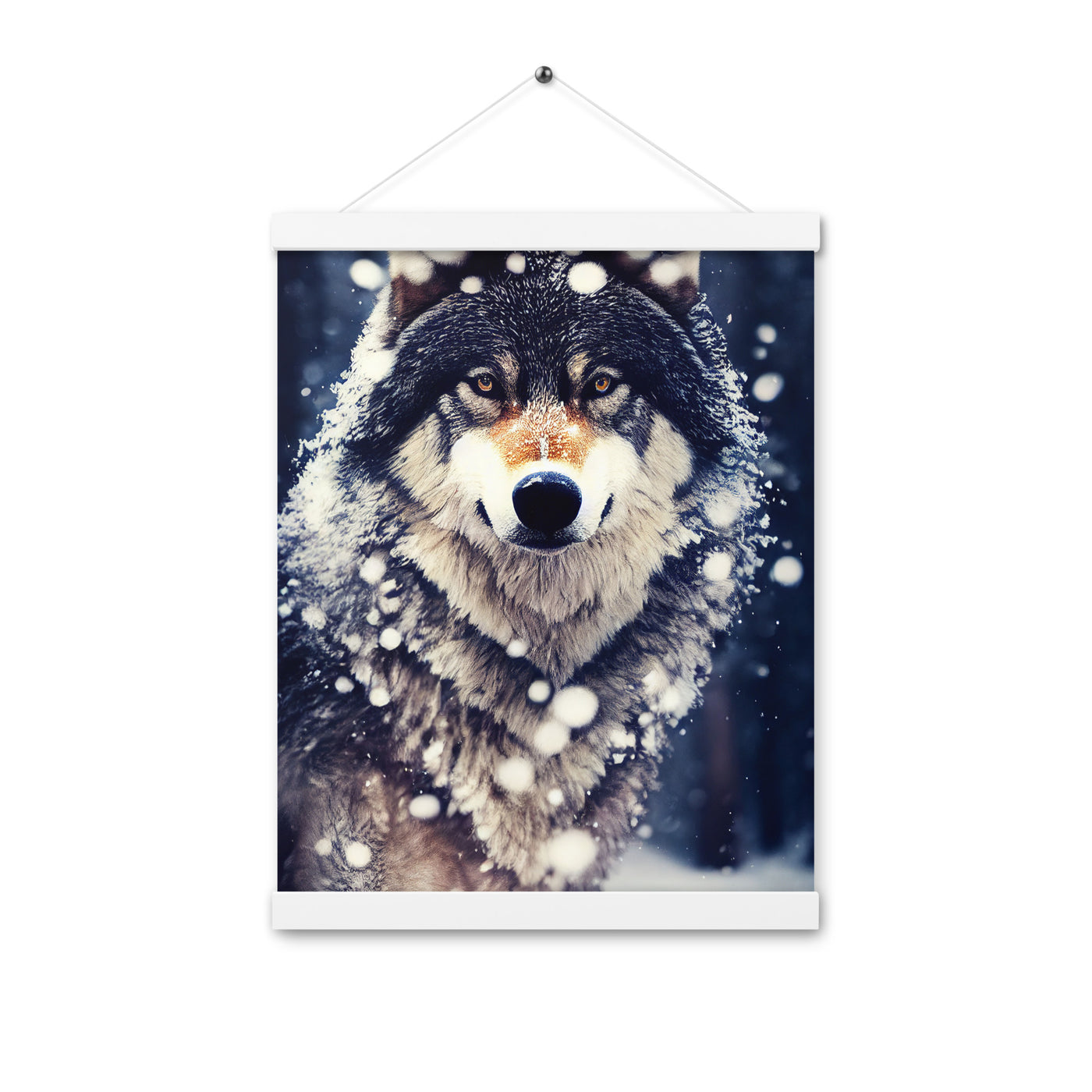 Wolf im Schnee - Episches Foto - Premium Poster mit Aufhängung camping xxx 30.5 x 40.6 cm
