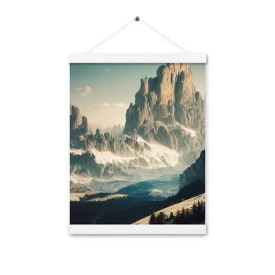 Dolomiten - Landschaftsmalerei - Premium Poster mit Aufhängung berge xxx 30.5 x 40.6 cm