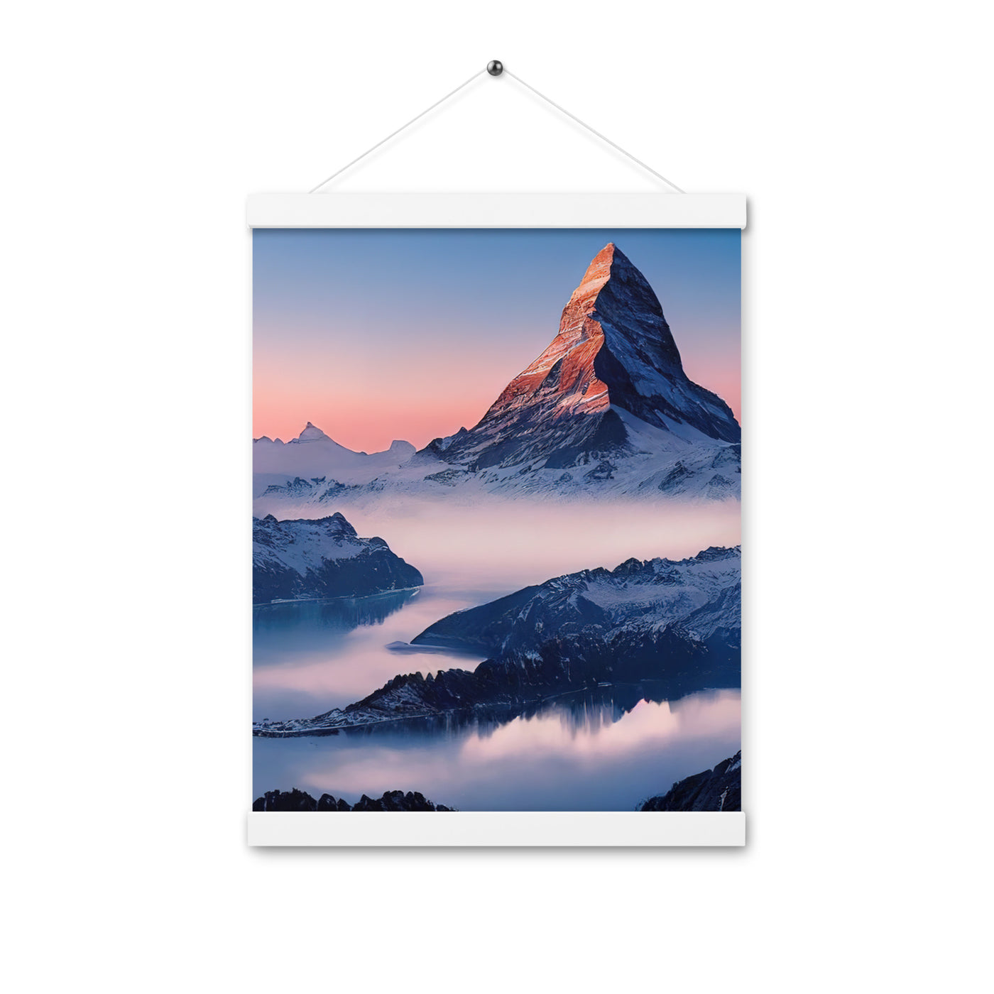 Matternhorn - Nebel - Berglandschaft - Malerei - Premium Poster mit Aufhängung berge xxx 30.5 x 40.6 cm