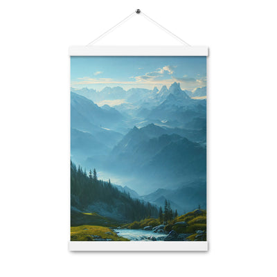 Gebirge, Wald und Bach - Premium Poster mit Aufhängung berge xxx 30.5 x 45.7 cm