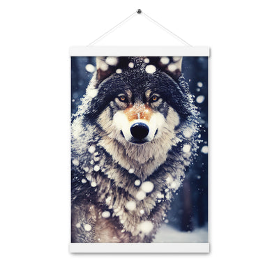 Wolf im Schnee - Episches Foto - Premium Poster mit Aufhängung camping xxx 30.5 x 45.7 cm