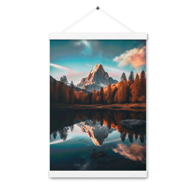 Bergsee, Berg und Bäume - Foto - Premium Poster mit Aufhängung berge xxx 30.5 x 45.7 cm