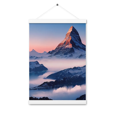 Matternhorn - Nebel - Berglandschaft - Malerei - Premium Poster mit Aufhängung berge xxx 30.5 x 45.7 cm