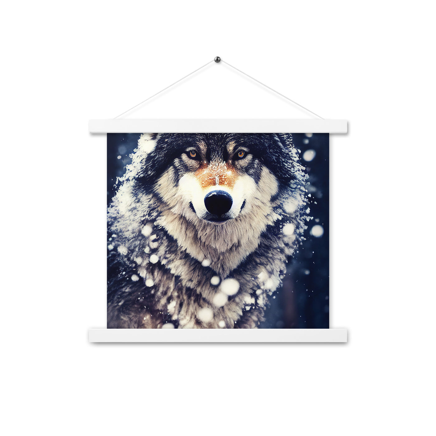 Wolf im Schnee - Episches Foto - Premium Poster mit Aufhängung camping xxx 35.6 x 35.6 cm