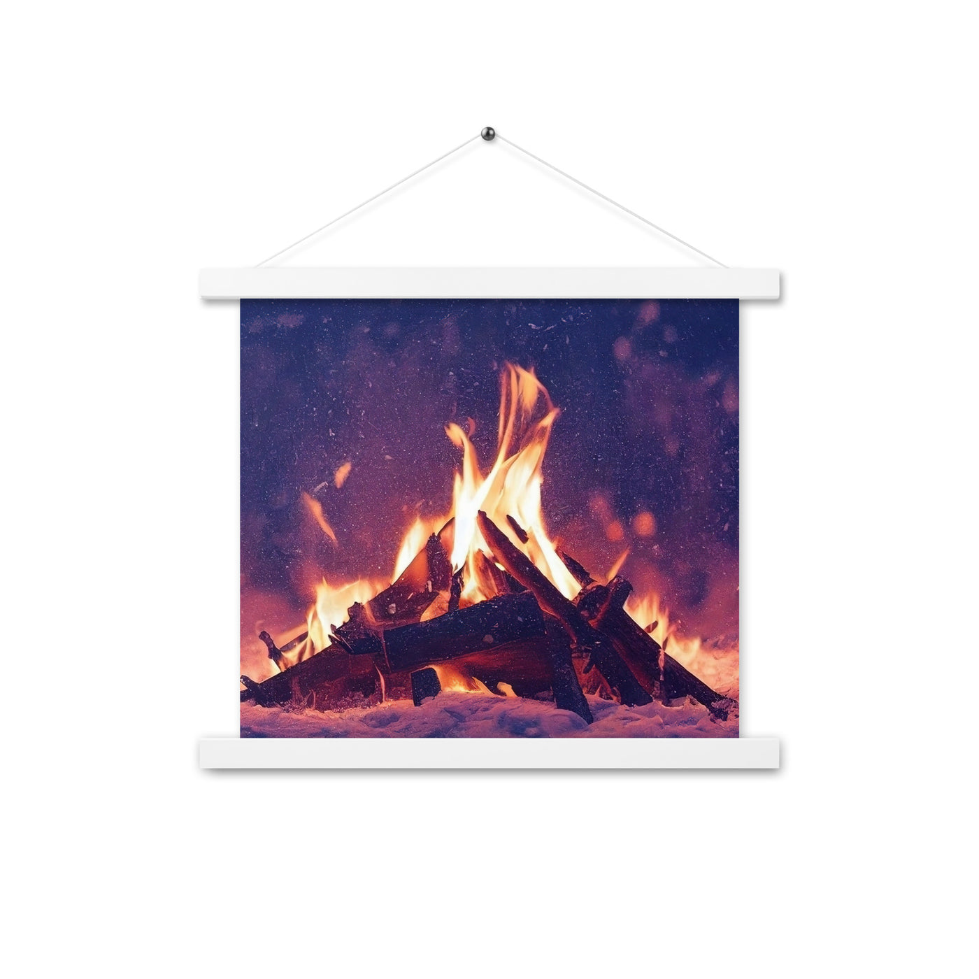 Lagerfeuer im Winter - Campingtrip Foto - Premium Poster mit Aufhängung camping xxx 35.6 x 35.6 cm