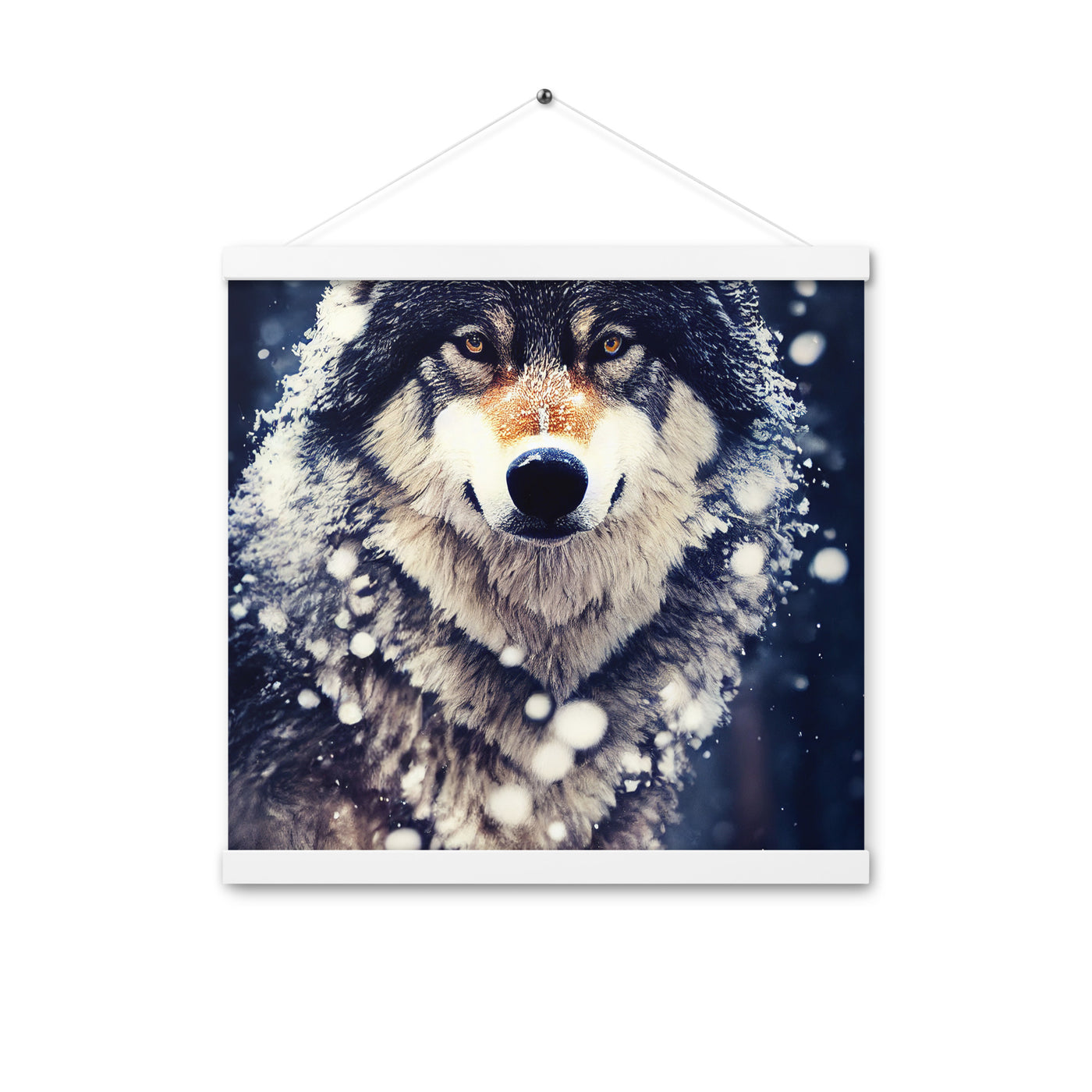 Wolf im Schnee - Episches Foto - Premium Poster mit Aufhängung camping xxx 40.6 x 40.6 cm