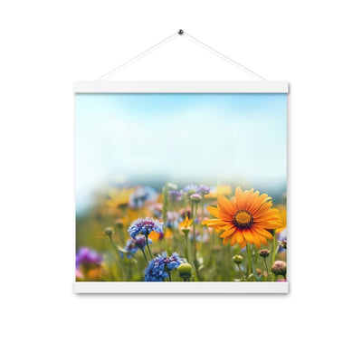 Foto von Blumen im Sonnenschein - Nahaufnahme - Premium Poster mit Aufhängung camping xxx 40.6 x 40.6 cm