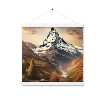 Matterhorn - Epische Malerei - Landschaft - Premium Poster mit Aufhängung berge xxx 40.6 x 40.6 cm