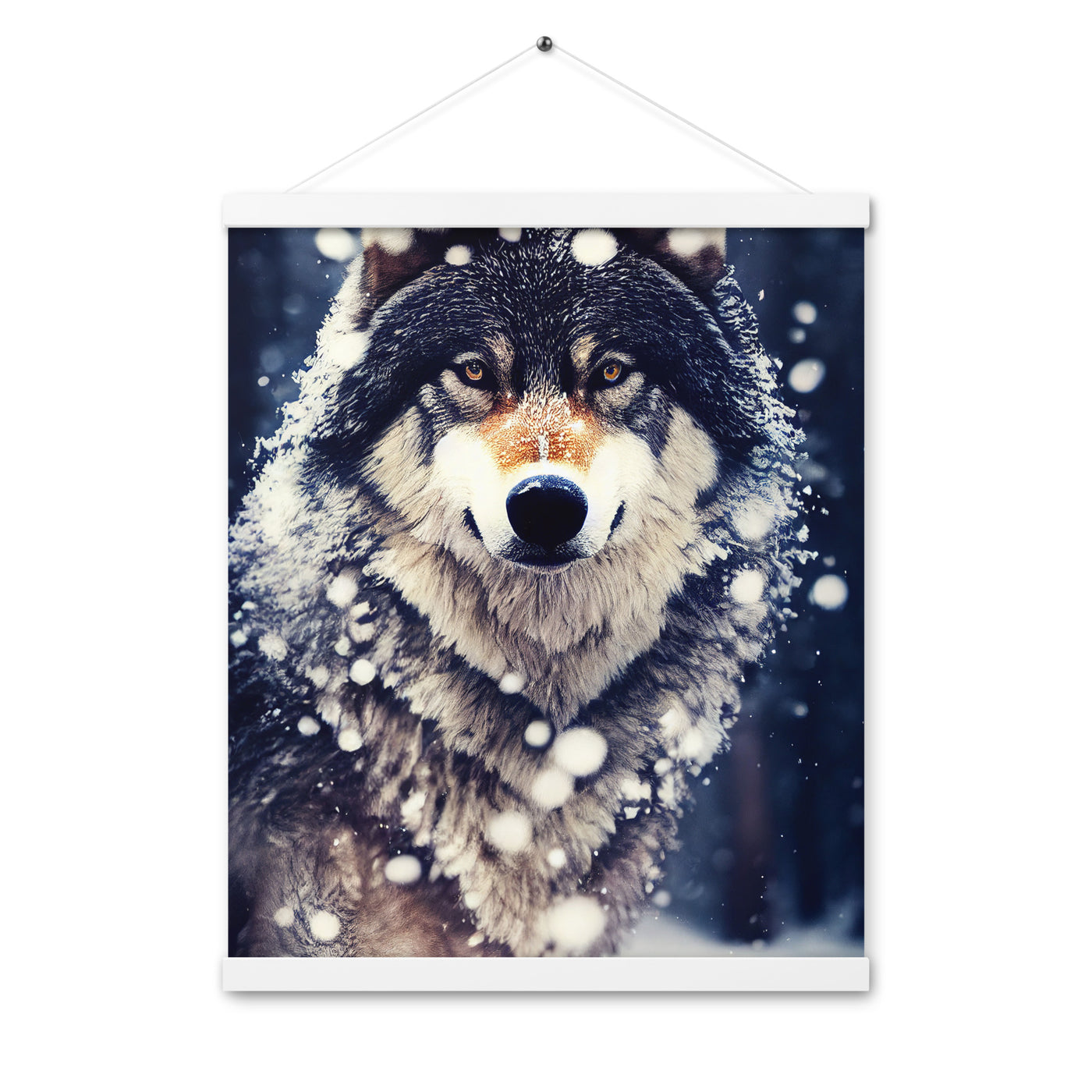 Wolf im Schnee - Episches Foto - Premium Poster mit Aufhängung camping xxx 40.6 x 50.8 cm