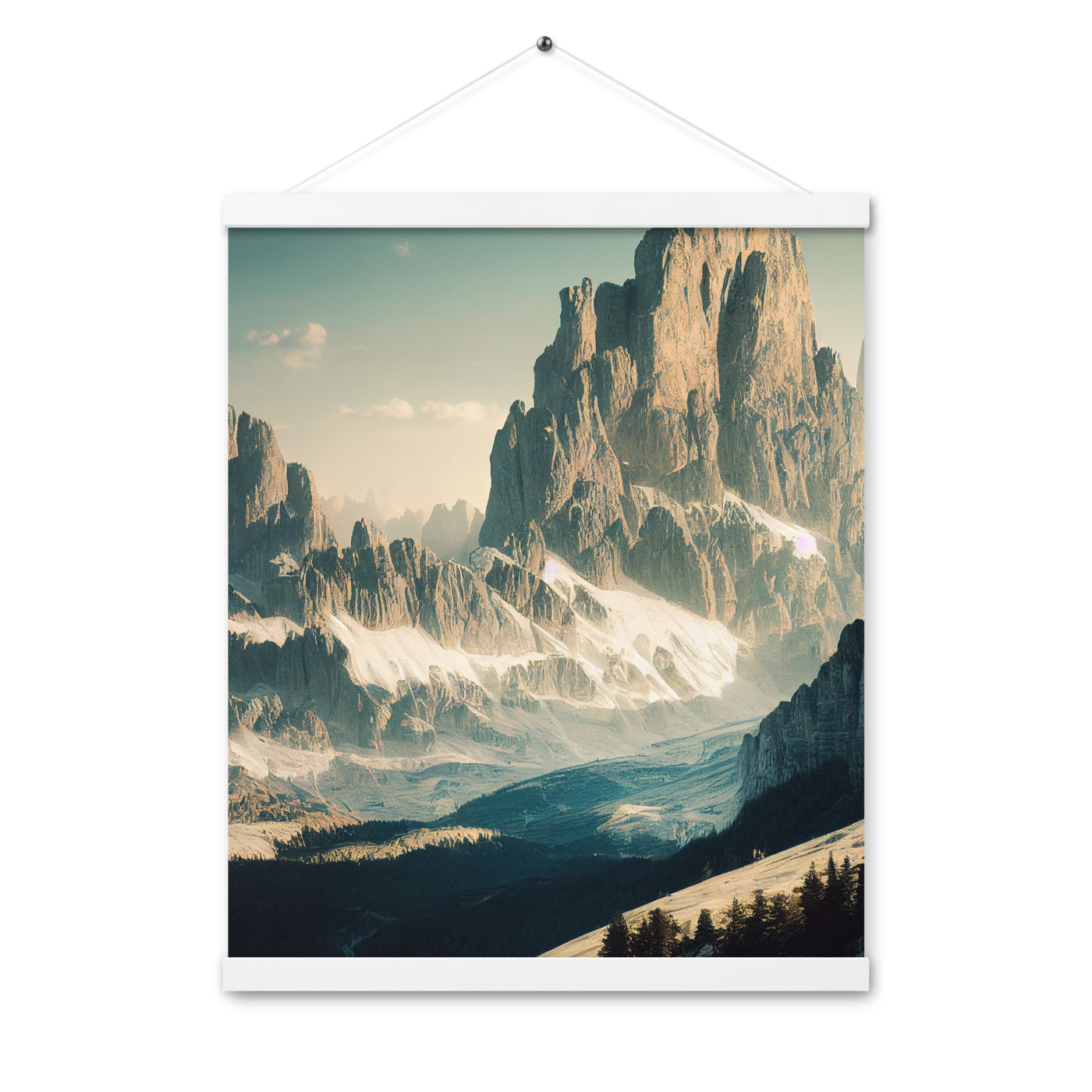 Dolomiten - Landschaftsmalerei - Premium Poster mit Aufhängung berge xxx 40.6 x 50.8 cm