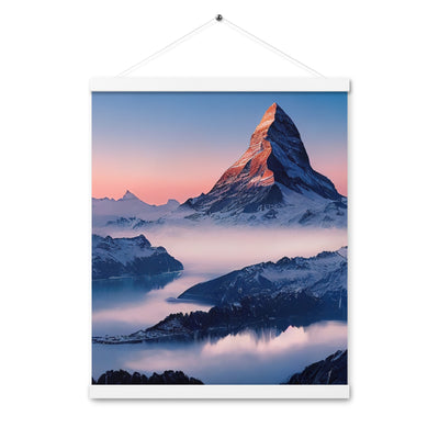 Matternhorn - Nebel - Berglandschaft - Malerei - Premium Poster mit Aufhängung berge xxx 40.6 x 50.8 cm