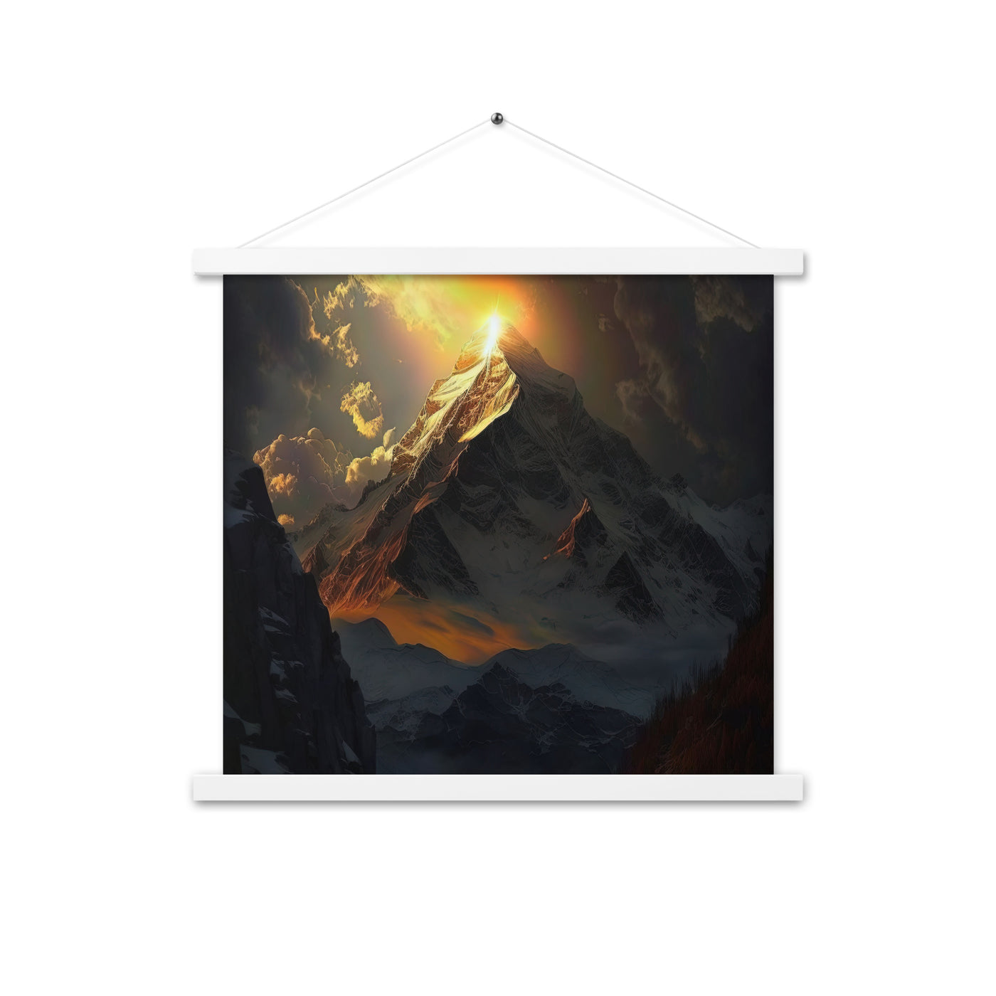 Himalaya Gebirge, Sonnenuntergang - Landschaft - Premium Poster mit Aufhängung berge xxx 45.7 x 45.7 cm