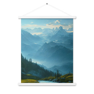 Gebirge, Wald und Bach - Premium Poster mit Aufhängung berge xxx 45.7 x 61 cm