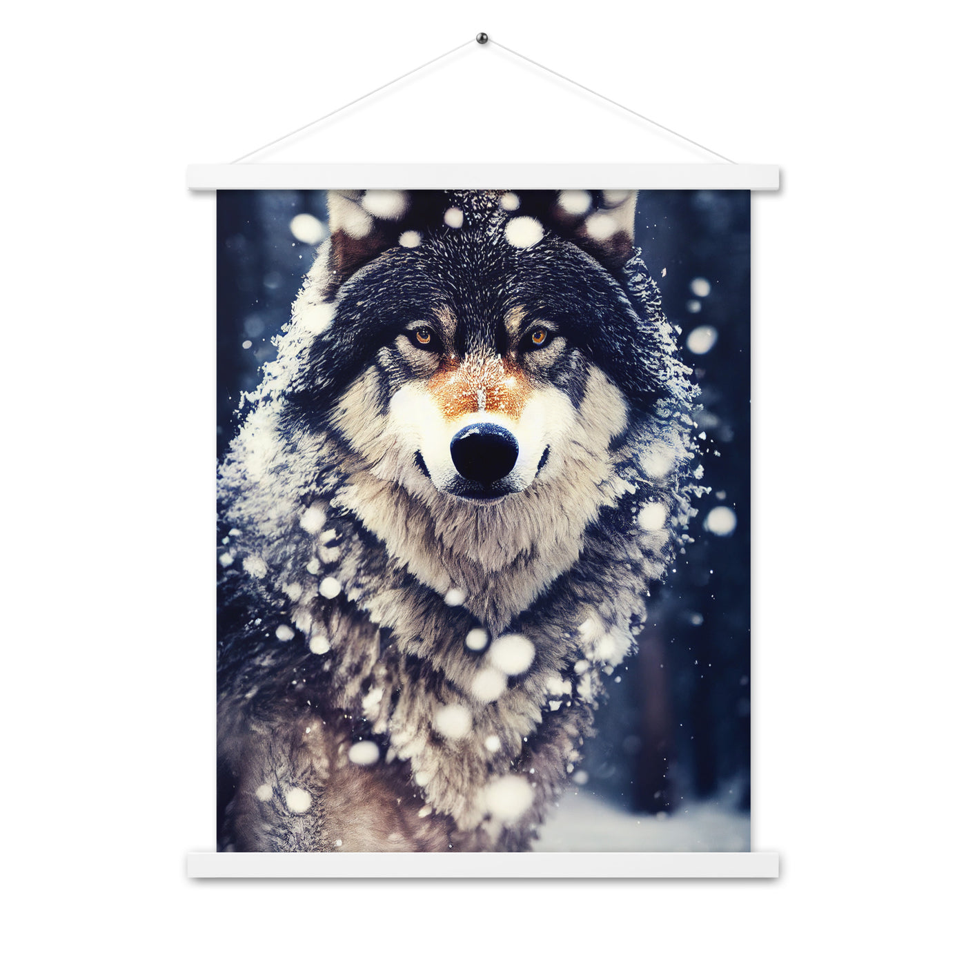 Wolf im Schnee - Episches Foto - Premium Poster mit Aufhängung camping xxx 45.7 x 61 cm