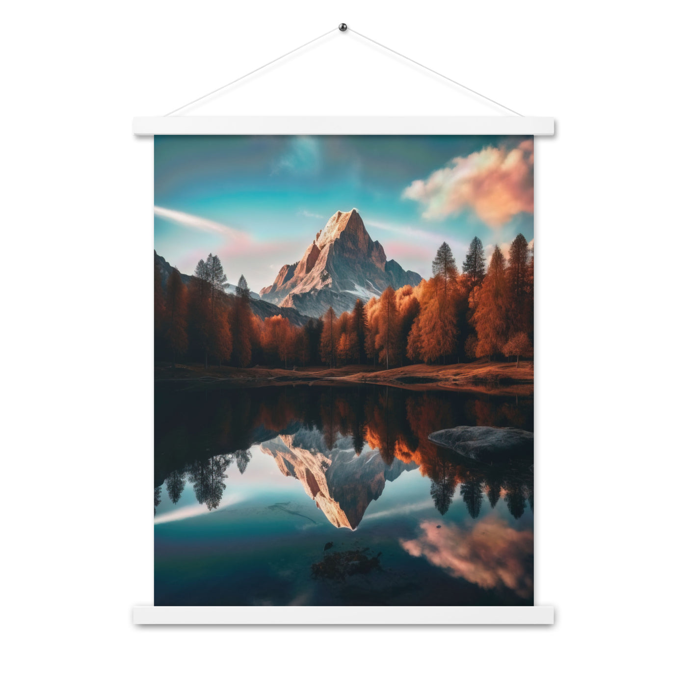 Bergsee, Berg und Bäume - Foto - Premium Poster mit Aufhängung berge xxx 45.7 x 61 cm