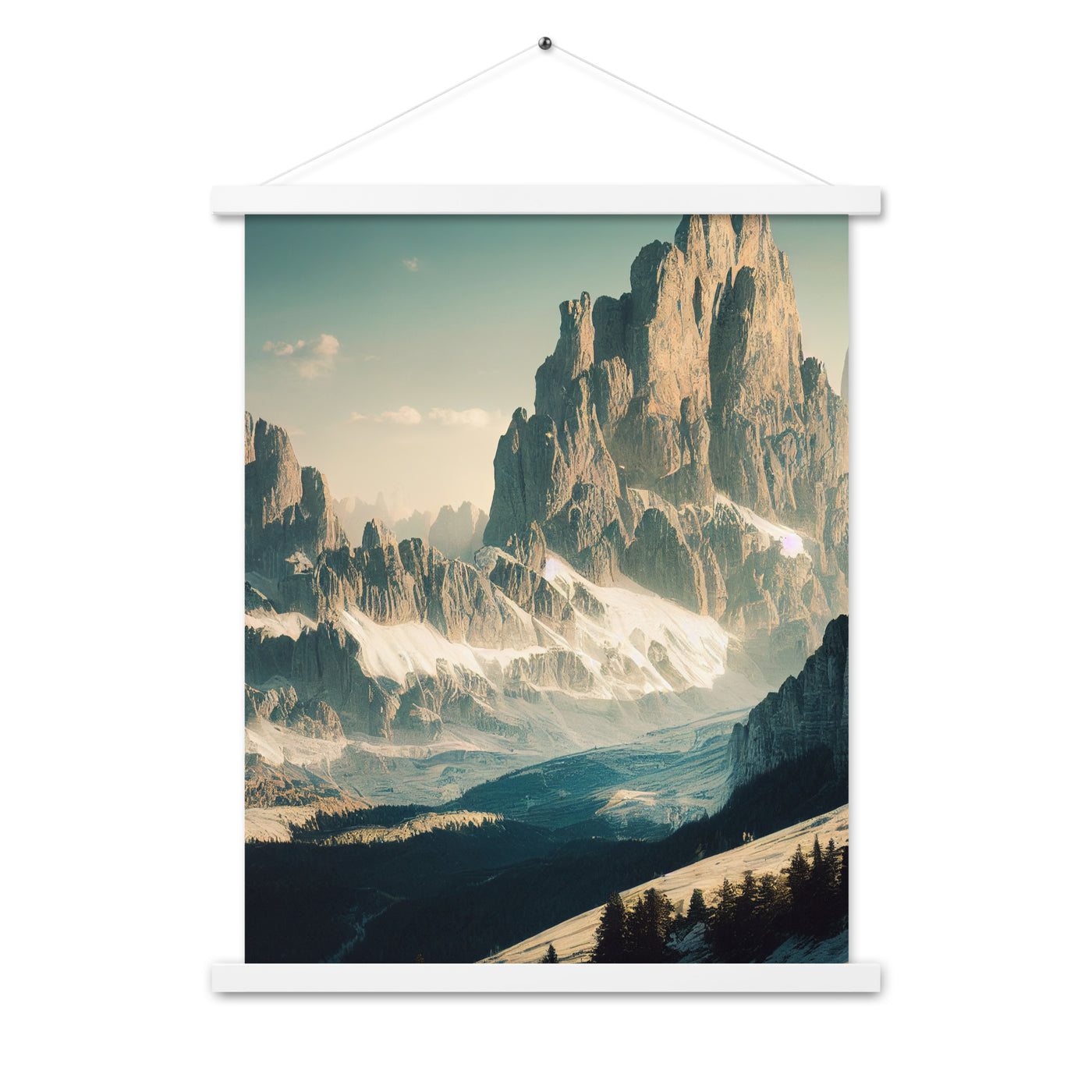 Dolomiten - Landschaftsmalerei - Premium Poster mit Aufhängung berge xxx 45.7 x 61 cm