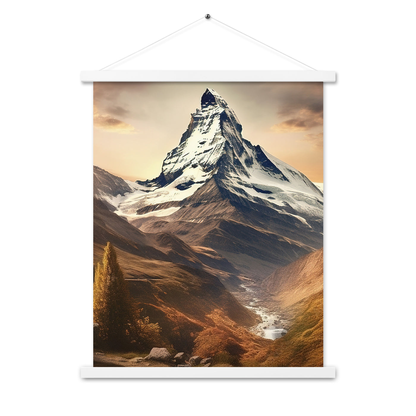 Matterhorn - Epische Malerei - Landschaft - Premium Poster mit Aufhängung berge xxx 45.7 x 61 cm
