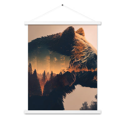 Bär und Bäume Illustration - Premium Poster mit Aufhängung camping xxx 45.7 x 61 cm
