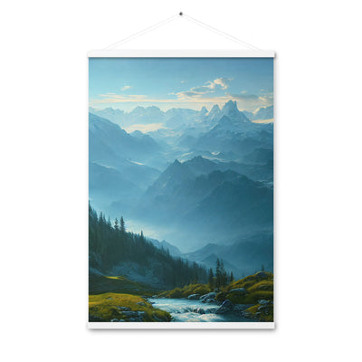 Gebirge, Wald und Bach - Premium Poster mit Aufhängung berge xxx 61 x 91.4 cm