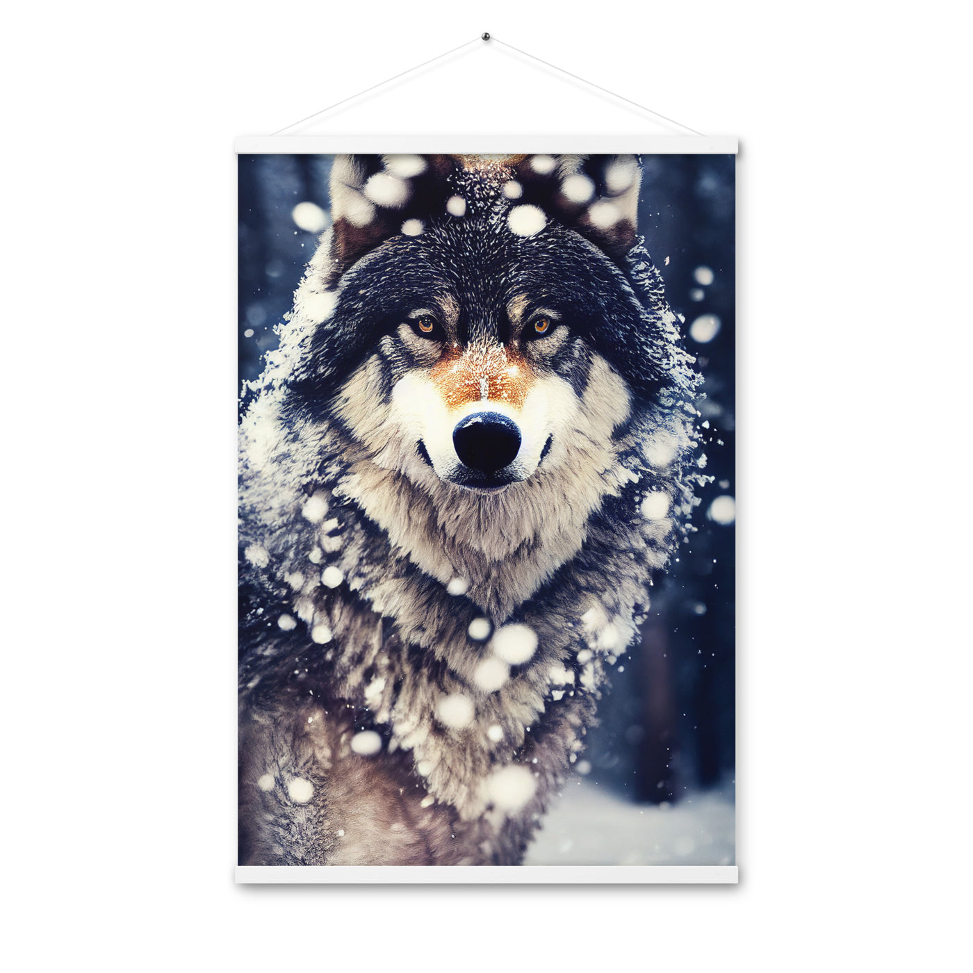 Wolf im Schnee - Episches Foto - Premium Poster mit Aufhängung camping xxx 61 x 91.4 cm