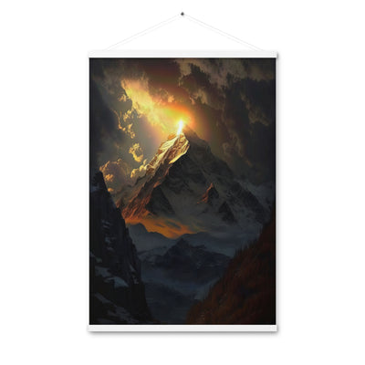 Himalaya Gebirge, Sonnenuntergang - Landschaft - Premium Poster mit Aufhängung berge xxx 61 x 91.4 cm