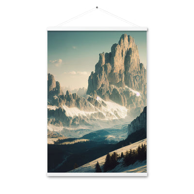 Dolomiten - Landschaftsmalerei - Premium Poster mit Aufhängung berge xxx 61 x 91.4 cm