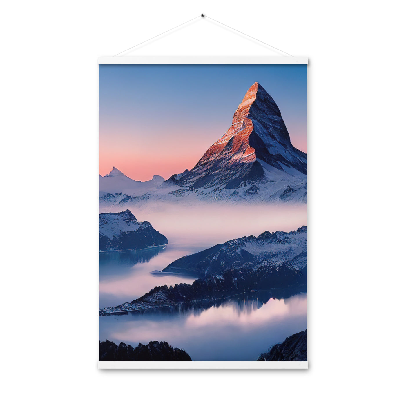 Matternhorn - Nebel - Berglandschaft - Malerei - Premium Poster mit Aufhängung berge xxx 61 x 91.4 cm