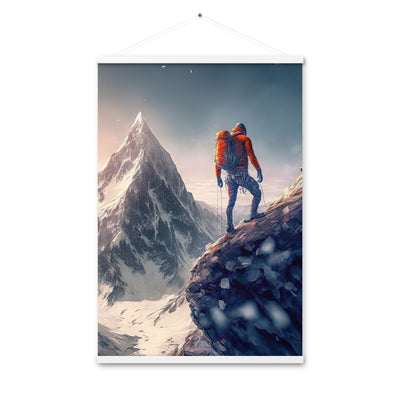Bergsteiger auf Berg - Epische Malerei - Premium Poster mit Aufhängung klettern xxx 61 x 91.4 cm