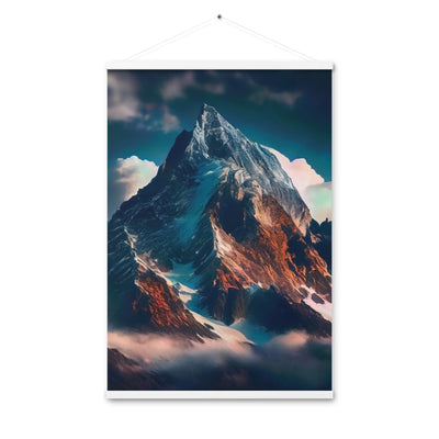 Berge und Nebel - Premium Poster mit Aufhängung berge xxx Weiß 61 x 91.4 cm