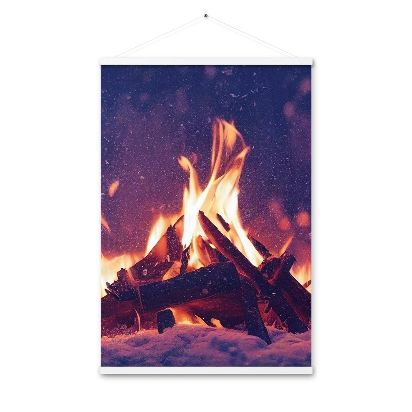 Lagerfeuer im Winter - Campingtrip Foto - Premium Poster mit Aufhängung camping xxx 61 x 91.4 cm