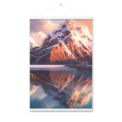 Berg und Bergsee - Landschaftsmalerei - Premium Poster mit Aufhängung berge xxx 61 x 91.4 cm