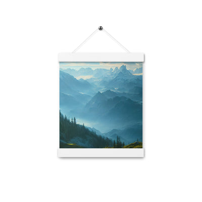 Gebirge, Wald und Bach - Premium Poster mit Aufhängung berge xxx 20.3 x 25.4 cm