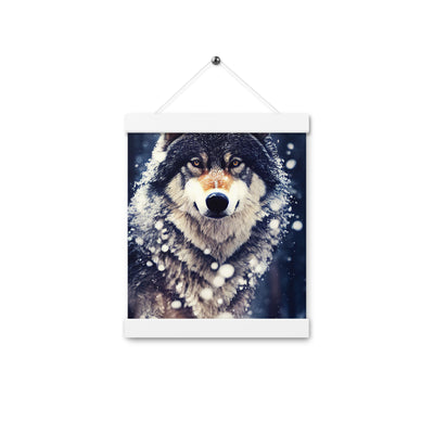 Wolf im Schnee - Episches Foto - Premium Poster mit Aufhängung camping xxx 20.3 x 25.4 cm