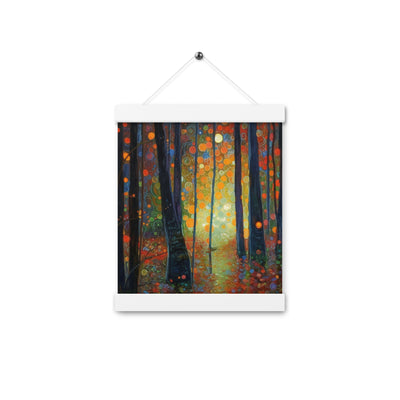Wald voller Bäume - Herbstliche Stimmung - Malerei - Premium Poster mit Aufhängung camping xxx 20.3 x 25.4 cm