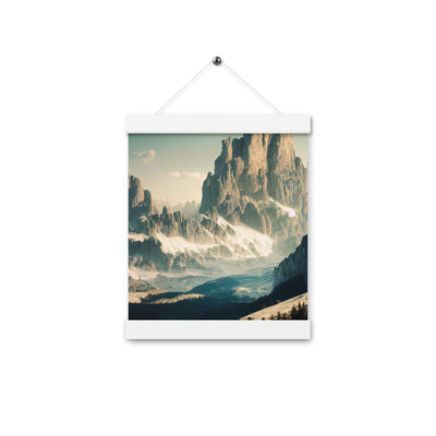 Dolomiten - Landschaftsmalerei - Premium Poster mit Aufhängung berge xxx 20.3 x 25.4 cm