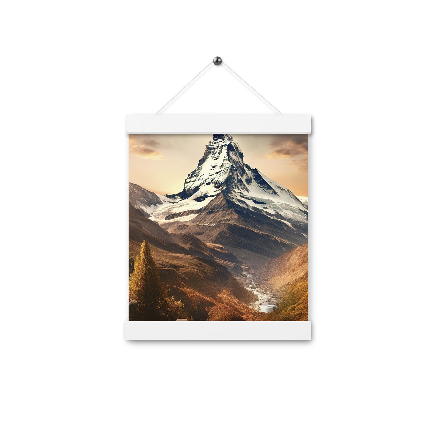 Matterhorn - Epische Malerei - Landschaft - Premium Poster mit Aufhängung berge xxx 20.3 x 25.4 cm