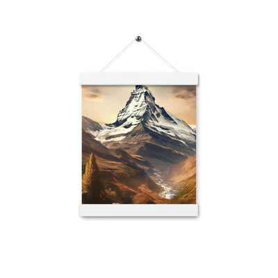 Matterhorn - Epische Malerei - Landschaft - Premium Poster mit Aufhängung berge xxx 20.3 x 25.4 cm