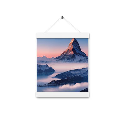 Matternhorn - Nebel - Berglandschaft - Malerei - Premium Poster mit Aufhängung berge xxx 20.3 x 25.4 cm