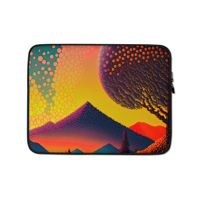 Berge und warme Farben - Punktkunst - Laptophülle berge xxx 13″
