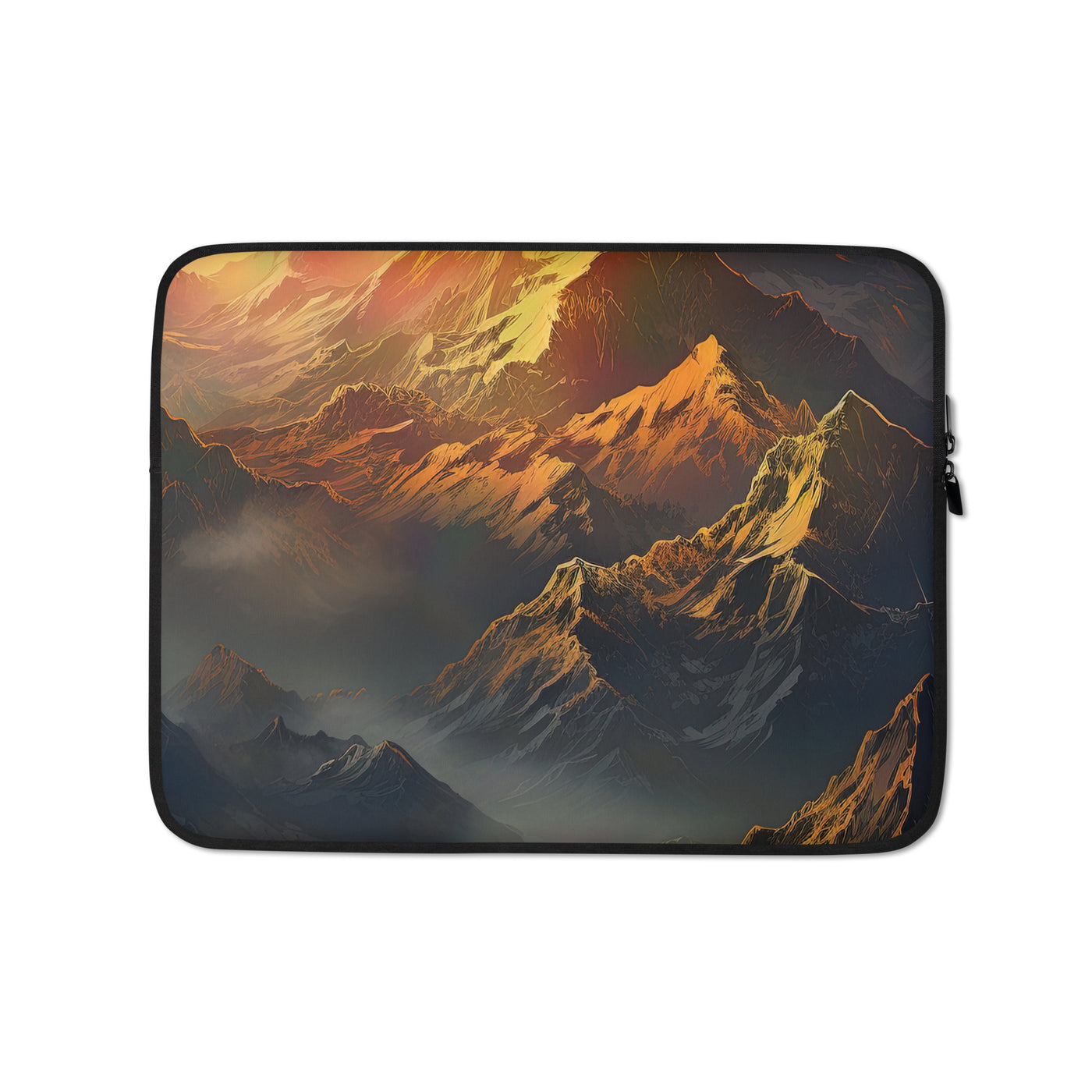 Wunderschöne Himalaya Gebirge im Nebel und Sonnenuntergang - Malerei - Laptophülle berge xxx 13″