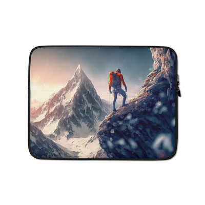 Bergsteiger auf Berg - Epische Malerei - Laptophülle klettern xxx 13″