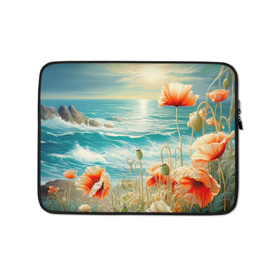 Blumen, Meer und Sonne - Malerei - Laptophülle camping xxx 13″