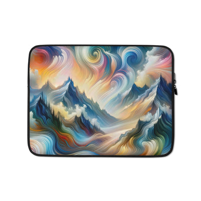 Ätherische schöne Alpen in lebendigen Farbwirbeln - Abstrakte Berge - Laptophülle berge xxx yyy zzz 13″