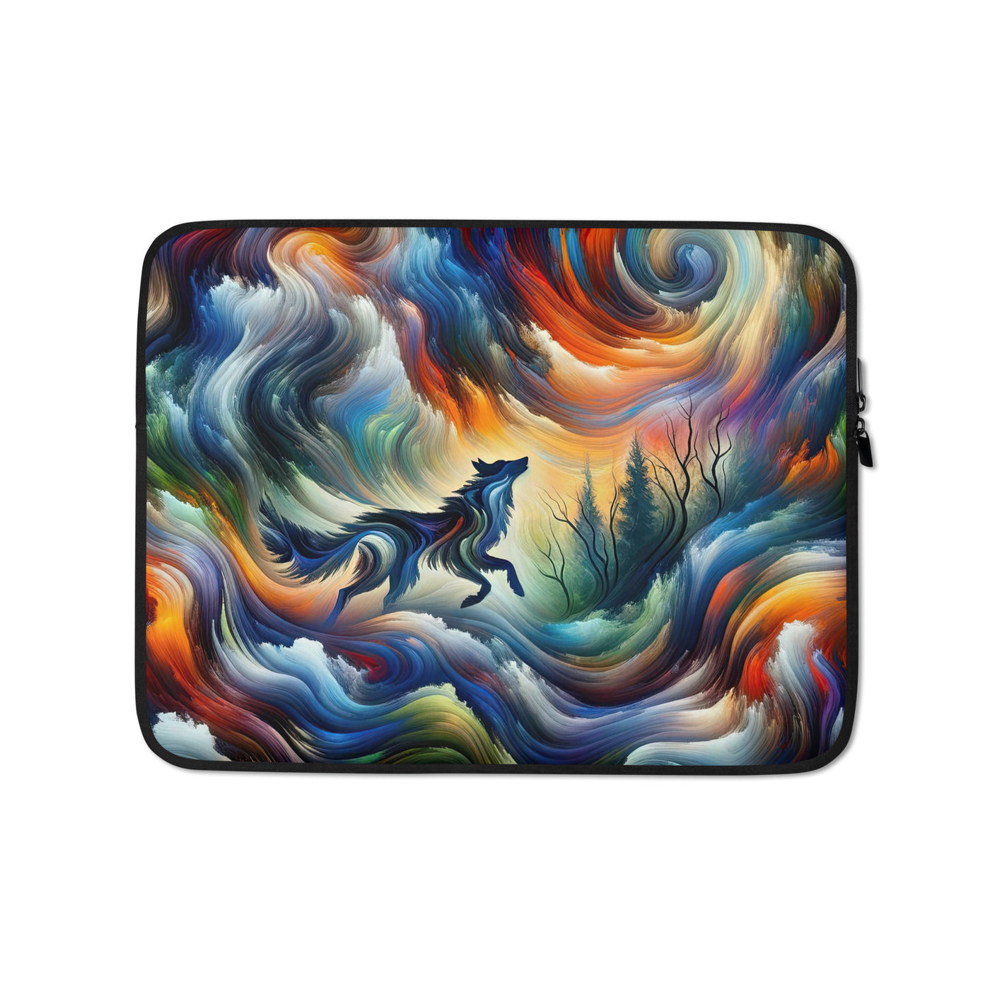 Alpen Abstraktgemälde mit Wolf Silhouette in lebhaften Farben (AN) - Laptophülle xxx yyy zzz 13″