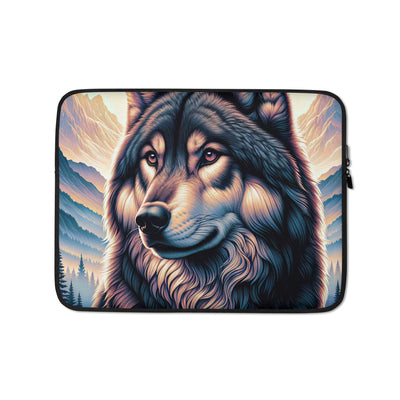 Majestätischer, glänzender Wolf in leuchtender Illustration (AN) - Laptophülle xxx yyy zzz 13″