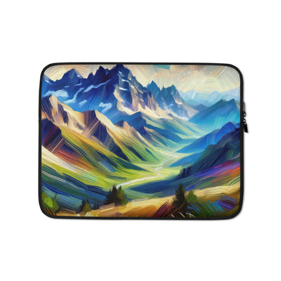 Impressionistische Alpen, lebendige Farbtupfer und Lichteffekte - Laptophülle berge xxx yyy zzz 13″