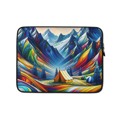 Surreale Alpen in abstrakten Farben, dynamische Formen der Landschaft - Laptophülle camping xxx yyy zzz 13″